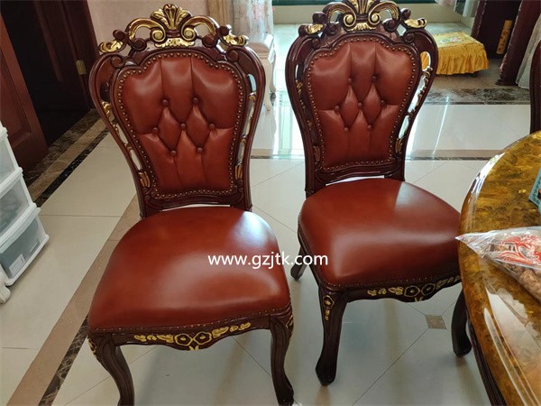 高档欧式真皮餐椅换皮后-提供广州沙发维修，广州沙发翻新，广州沙发换皮